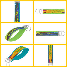 熱帯パームズブライト数々のカラーのカスタマイズ リストバンドキーホルダー