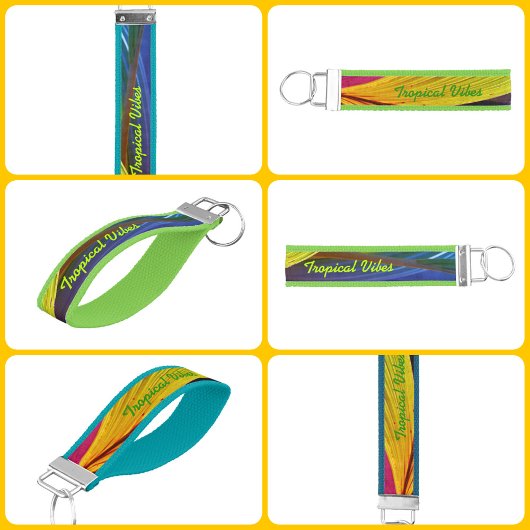 熱帯パームズブライト数々のカラーのカスタマイズ リストバンドキーホルダー