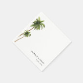 熱帯パームツリーエキゾチックなミニマル結婚リスト スタンダードカクテルナプキン (角)