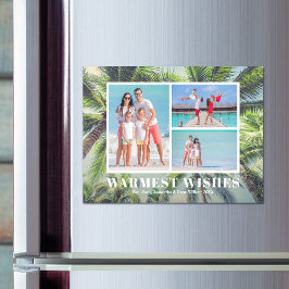 熱帯パームツリークリスマスフォト磁気カード マグネット招待状