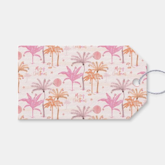 熱帯パームツリークリスマス ギフトタグ (正面(横))