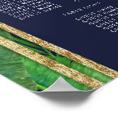 熱帯パームツリーグリーン金ゴールドブルー座席表 ポスター (角)