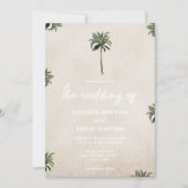 熱帯パームツリーズパイナップルビーチサンド結婚ズ 招待状 (正面)