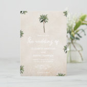 熱帯パームツリーズパイナップルビーチサンド結婚ズ 招待状 (スタンド正面)