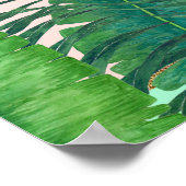 熱帯パームツリーバナナの葉の金ゴールドシーティングチャート ポスター (角)