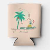 熱帯パームツリーパイナップルメリークリスマス 缶クーラー (正面)
