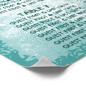 熱帯パームツリービーチ結婚式シーティングチャート ポスター (角)