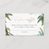 熱帯パームツリーベビーシャワーおむつラッフル エンクロージャーカード (正面)