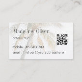 熱帯パームツリーモダンQRコード 名刺 (裏面)