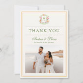 熱帯パームツリーモノグラム結婚ズサンキューカード サンキューカード (正面)