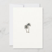 熱帯パームツリー沿岸の結婚式は日付を保存 招待状 (裏面)