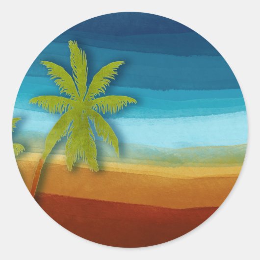 熱帯パームツリー ラウンドシール (正面)