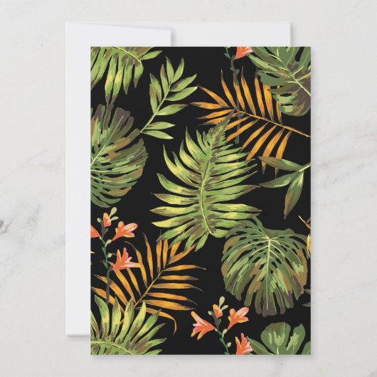 熱帯パームパターン大人40歳の誕生日パーティー 招待状 (裏面)