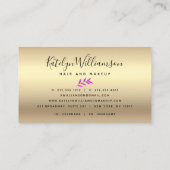 熱帯パームパープルピンクグラデーション金ゴールドシック文字 名刺 (裏面)