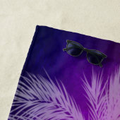 熱帯パームピンク/紫のパーソナライズされたビーチタオル ビーチタオル (インサイチュ)