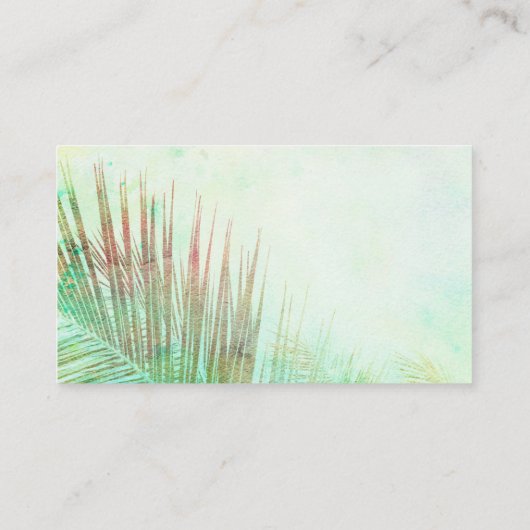 熱帯パームフロンドウォーターデザイン自然アート 名刺 (裏面)
