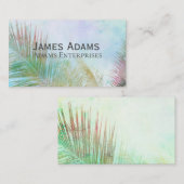 熱帯パームフロンドウォーターデザイン自然アート 名刺 (正面/裏面)