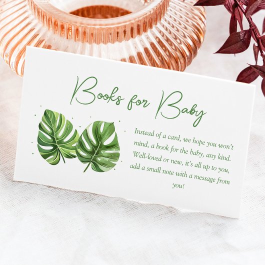 熱帯パームベビーシャワーブックベビー エンクロージャーカード