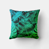 熱帯パームモノグラムターコイズググラデーションリーン クッション (裏面)