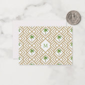 熱帯パームモノグラム金ゴールド幾何学 ノートカード (正面/裏面インサイチュ)