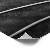 熱帯パームリーフの白黒の写真 ポスター (角)