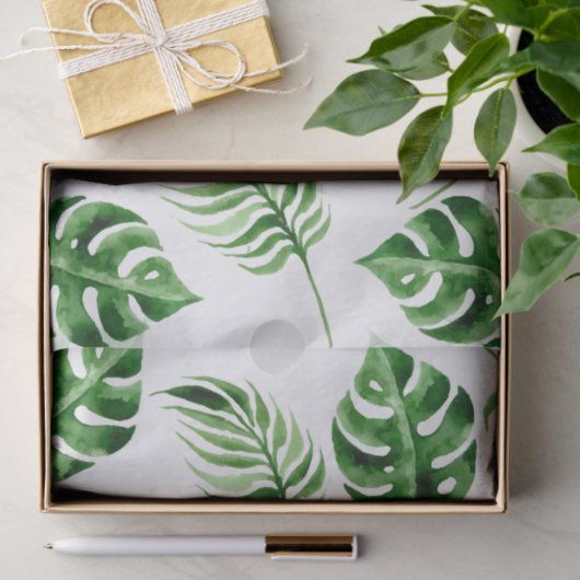 熱帯パームリーフの目的地の結婚式 薄葉紙 (ギフト)