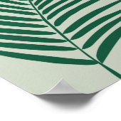 熱帯パームリーフセージ緑とオリーブグリーン ポスター (角)