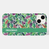 熱帯パームリーフパターンiPhoneケース Case-Mate iPhoneケース (裏面 (横))