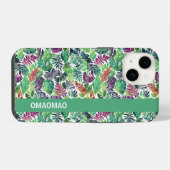 熱帯パームリーフパターンiPhoneケース iPhoneケース (裏面横)