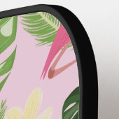 熱帯パームリーフピンク ピックルボールラケット (左詳細)