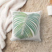 熱帯パームリーフプリント、水彩 クッション (ブランケット)