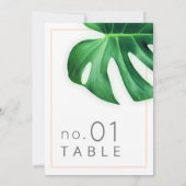 熱帯パームリーフミニマリストテーブル番号 招待状 (裏面)