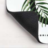 熱帯パームリーフレターGモノグラムパーソナライズされた マウスパッド (コーナー)