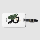 熱帯パームリーフレターRモノグラム花嫁 ラゲッジタグ (正面横)