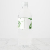 熱帯パームリーフ誕生日ウォーターボトルラベル ペットボトルラベル (裏面)