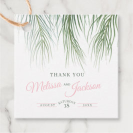 熱帯パーム結婚の感謝してい濃い緑のピンク色の白 フェイバータグ