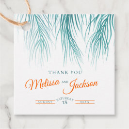 熱帯パーム結婚の感謝してい濃緑色オレンジ フェイバータグ