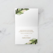 熱帯パーム結婚リーフサンキューカード サンキューカード (内部)