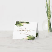 熱帯パーム結婚リーフサンキューカード サンキューカード (正面)