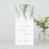 熱帯パーム結婚水色の緑のピンク メニュー (スタンド正面)