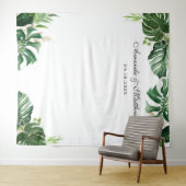 熱帯パーム葉の夏結婚の背景 タペストリー (インサイチュ(横))