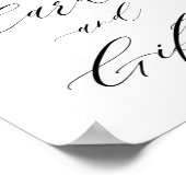 熱帯パーム葉の緑のカードとギフトサイン ポスター (角)