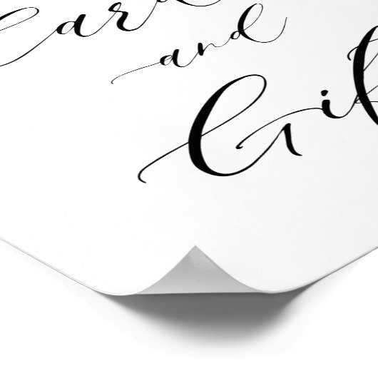 熱帯パーム葉の緑のカードとギフトサイン ポスター (角)