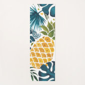 熱帯パーム葉ズゴールデンパイナップルホワイトブルー ヨガマット (正面)