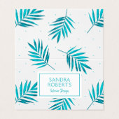 熱帯パーム葉ターコイズと白 名刺 (外部フラット)