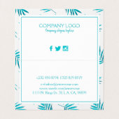 熱帯パーム葉ターコイズと白 名刺 (内部フラット)