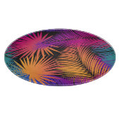 熱帯パーム葉ツリーの水彩傾向 カッティングボード (角)