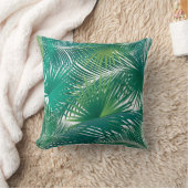 熱帯パーム葉ツリーの水彩傾向 クッション (ブランケット)