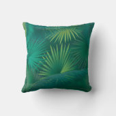 熱帯パーム葉ツリーの水彩傾向 クッション (裏面)