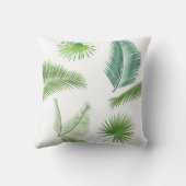 熱帯パーム葉ツリーの水彩傾向 クッション (裏面)